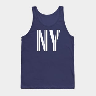 New York 'NY Pinstripes' Baseball Fan T-Shirt: Sport Your Bronx Pride with Classic NY Style! Tank Top